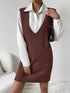 'Xylia' Sleeveless V Neck Sweater Dress - Celes Fashion
